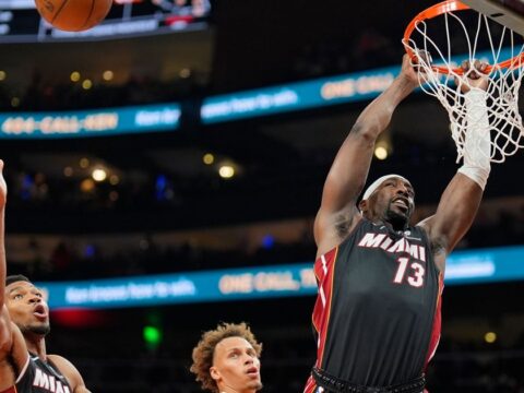 Bam Adebayo passes longtime teammate Udonis Haslem as Heat’s career leader in rebounds