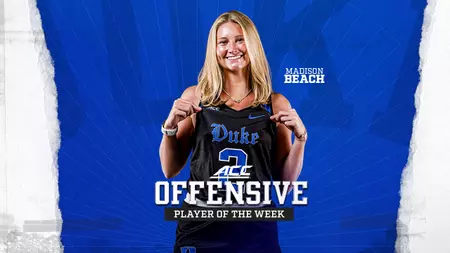 Beach Garners ACC Offensive Player of the Week Honors Beach Garners ACC Offensive Player of the Week Honors