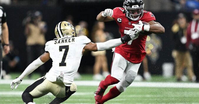 Bijan Robinson powers Falcons past Saints 45-24 on the 20th anniversary of the Superdome’s reopening Bijan Robinson powers Falcons past Saints 45-24 on the 20th anniversary of the Superdome’s reopening