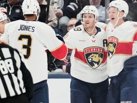 Brady Tkachuk has natural hat trick, brother Matthew has 5 assists as Panthers roll Blue Jackets 7-3