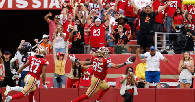 Brock Purdy throws 2 TD passes to lead the undefeated 49ers past the Broncos 24-14