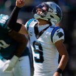 Bryce Young throws for 2 TDs and leads Panthers to 25-14 win over injury-riddled Eagles