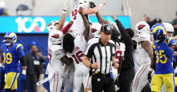 Cardinals upset Rams 18-16 on Chad Ryland’s 6th field goal as time expires