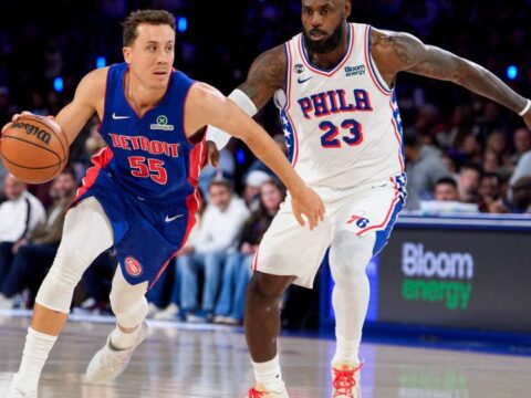 Cunningham scores 26, Collins has double-double in Detroit’s 106-93 win over LeBron, 76ers