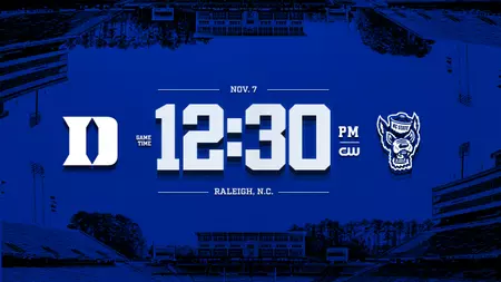 Duke at NC State Kick Set for 12:30 p.m.