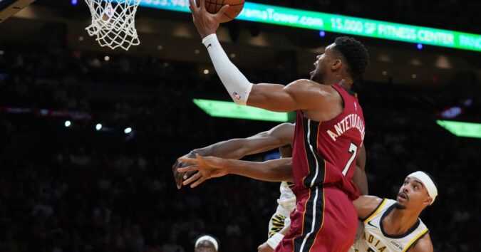 Giannis has triple-double, Heat open NBA Cup play with 145-125 win over Pacers