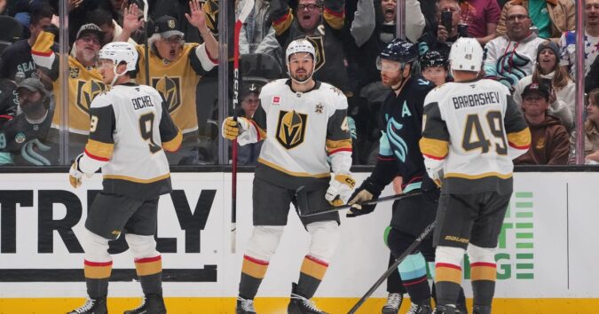 Golden Knights beat Kraken 6-2 behind 2 goals each from Olofsson and Hertl