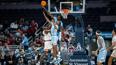 Indiana Controls Tar Heels, 76-58, In Sunday Exhibition Indiana Controls Tar Heels, 76-58, In Sunday Exhibition
