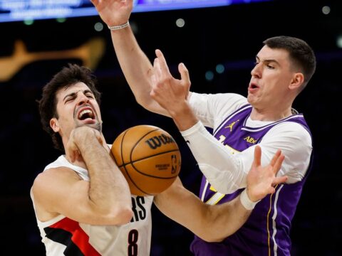 Ja Morant, Damian Lillard lead unbeaten Trail Blazers past Lakers 136-129 despite Luka Doncic’s 41