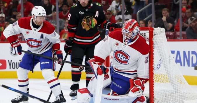 Jake Evans scores twice in the Canadiens’ 4-1 victory over the Blackhawks