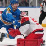 Kochetkov makes 24 saves to help the Hurricanes beat the Blues 4-0