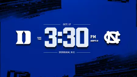 North Carolina at Duke Kick Set for 3:30 p.m.