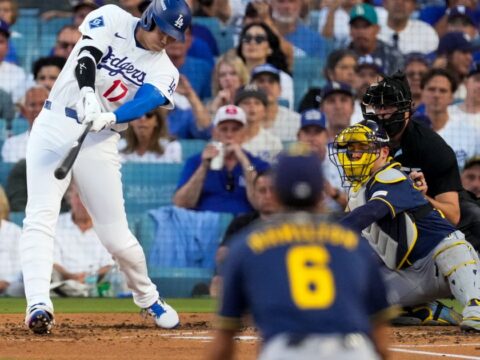 Ohtani hits early 3-run homer but comes up empty late as Dodgers get swept by Brewers in NLCS