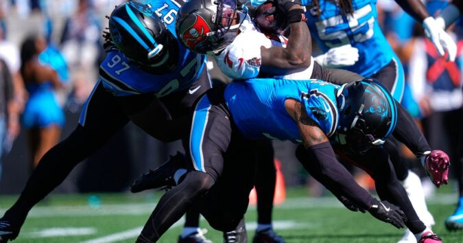 Panthers’ run defense springs a leak again against Tampa Bay with Packers up next on Thursday night