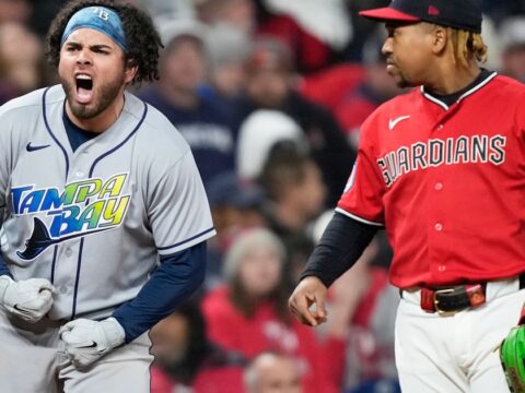 Rays capitalize on Guardians errors, win 7-3 to tie ALCS at 2-2