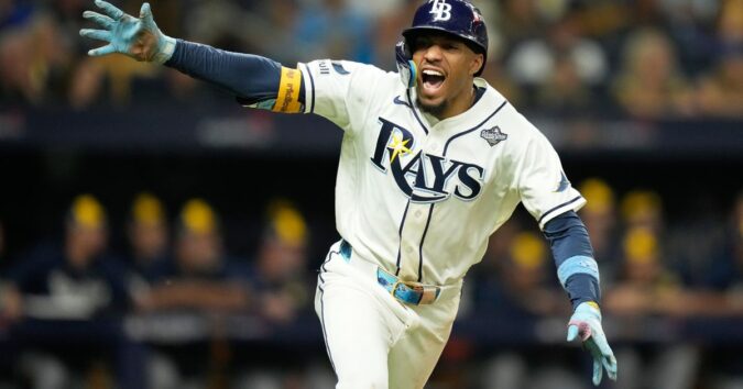 Rays stun Brewers with 2-run rally in 12th inning and force World Series Game 5 with 4-3 win Rays stun Brewers with 2-run rally in 12th inning and force World Series Game 5 with 4-3 win