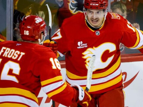 Sharangovich breaks late tie as the Flames end the Hurricanes’ 7-game winning streak