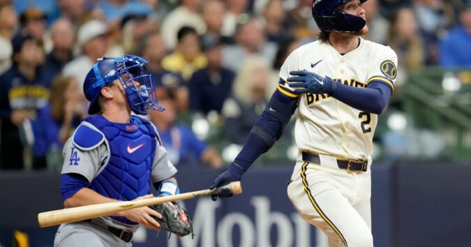 Turang homers and Milwaukee’s bullpen delivers as the Brewers beat the Dodgers 2-1 in NLCS opener