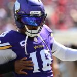 Vikings tight T.J. Hockenson leaves game vs. Saints with apparent head injury, Jefferson returns