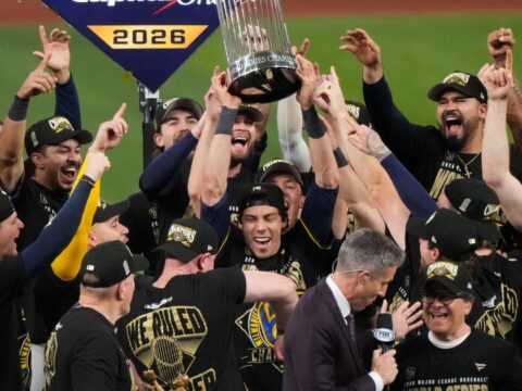 Yelich pays tribute to Uecker after finally leading Brewers to their first World Series title Yelich pays tribute to Uecker after finally leading Brewers to their first World Series title