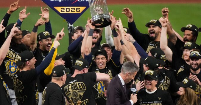 Yelich pays tribute to Uecker after finally leading Brewers to their first World Series title